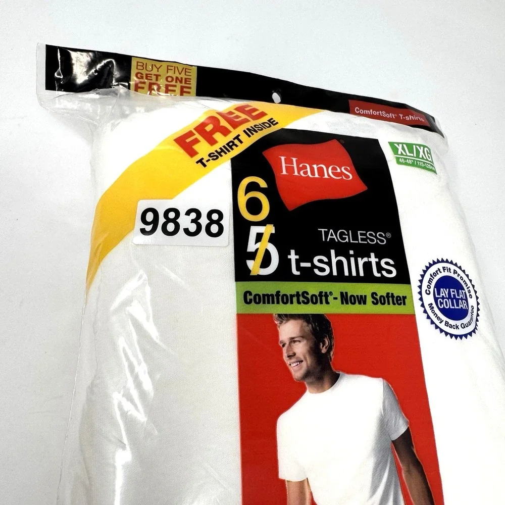 Hanes Men's XL Underwear Bundle T Shirts 6 PK + Briefs 5 PK Tagless New Sealed